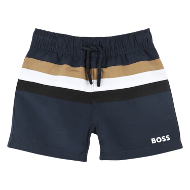 BOSS Traje de baño para bebe tipo short ajustable banda tricolor